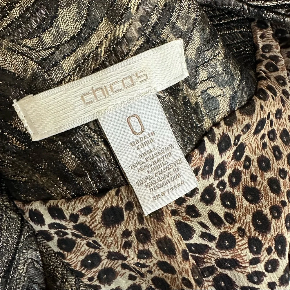 Chico’s Brocade Braided Trim Jacket Size Small